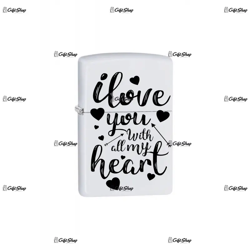 I love you, bricheta metalica gravata laser cu mesaj